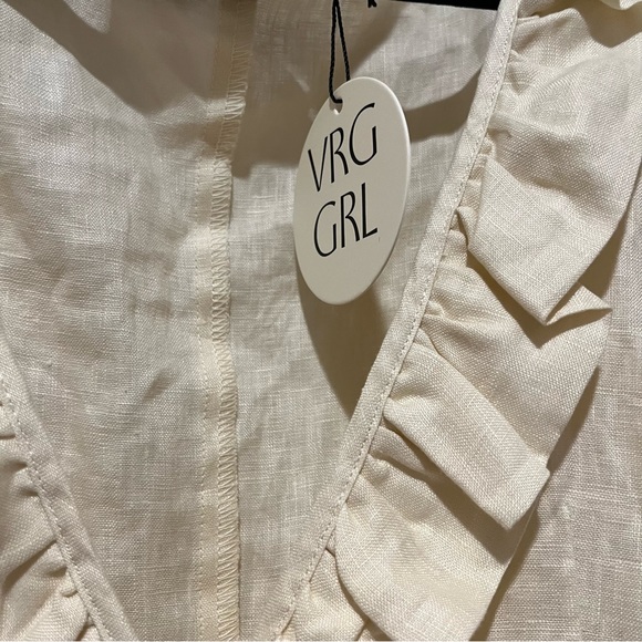 NWT VRG GRL Bonita Linen Ruffle Maxi Dress Cream Australia Brand - Picture 12 of 12